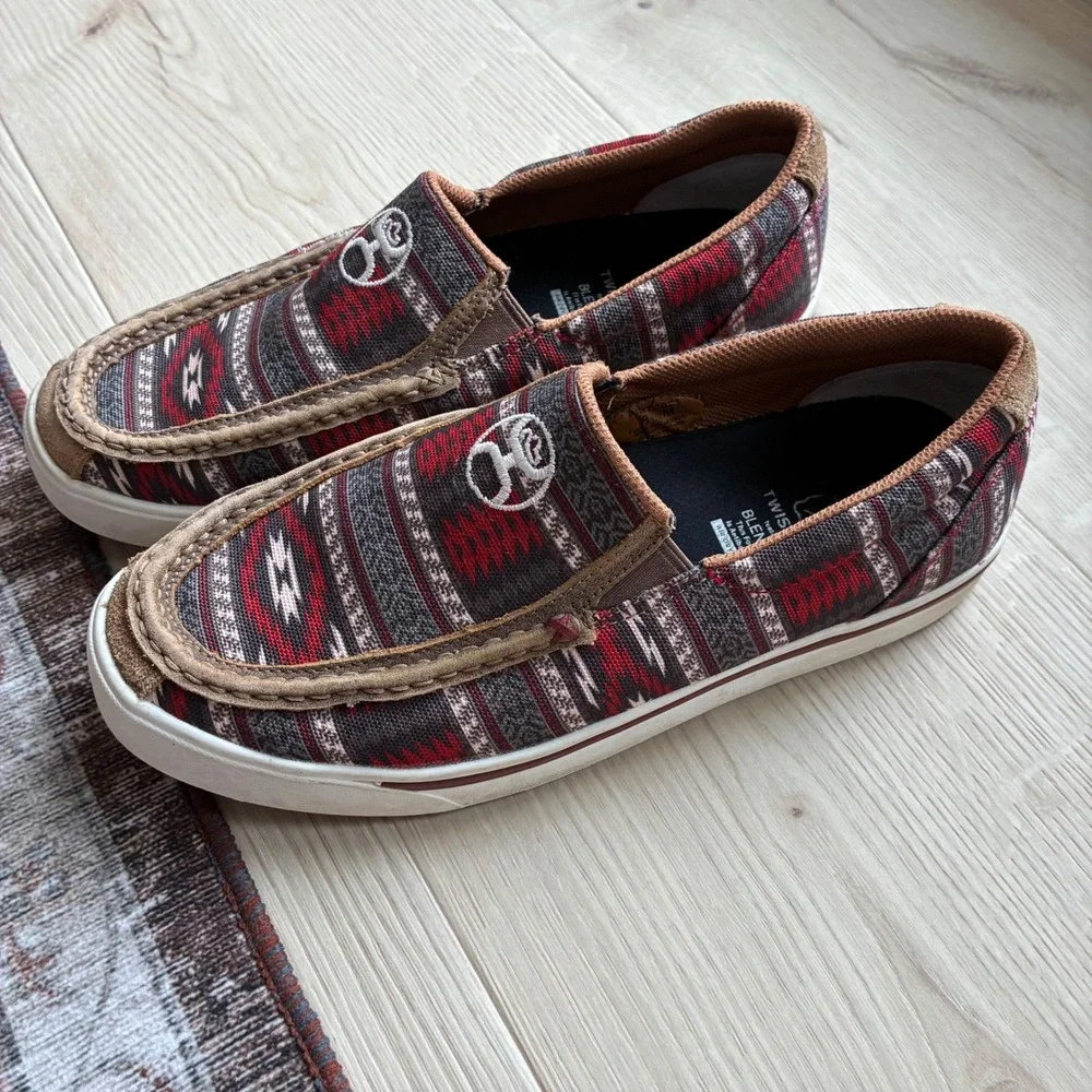 Twisted X Hooey Loper MHYC023 Nomad Multi Southwestern Aztec Slip On Shoes 8.5M